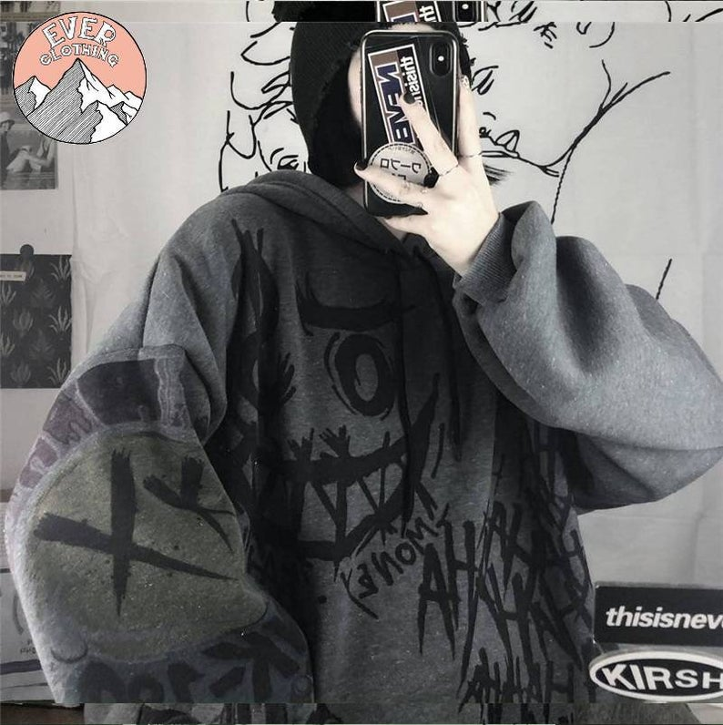 Japanese Cartoon Print Plus Size Fleece Jacket Top
