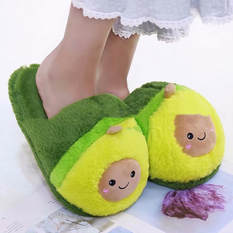 Stuffed Avocado Pineapple Dragon Fruit Slippers for Women