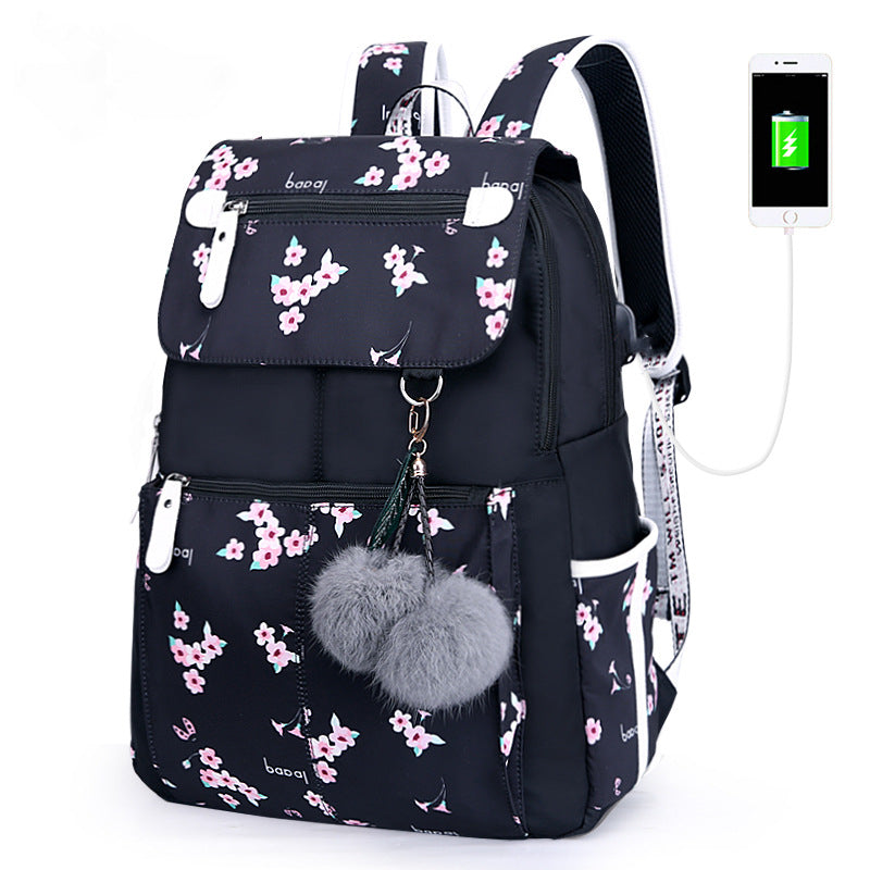Large Waterproof Travel Backpack for Students (Girls)