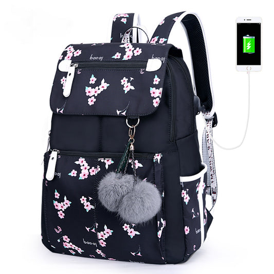 Large Waterproof Travel Backpack for Students (Girls)