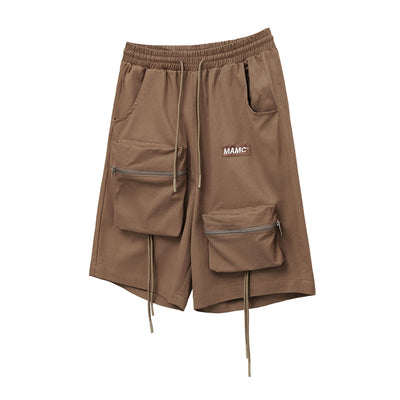 Casual Hip-Hop Cargo Shorts with Straps by MAMC