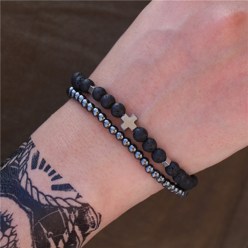 Men's Haematite Bracelet Set - 2 Pack Combo