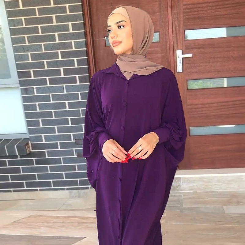 Women's Solid Color Bat Sleeve Robe Cardigan
