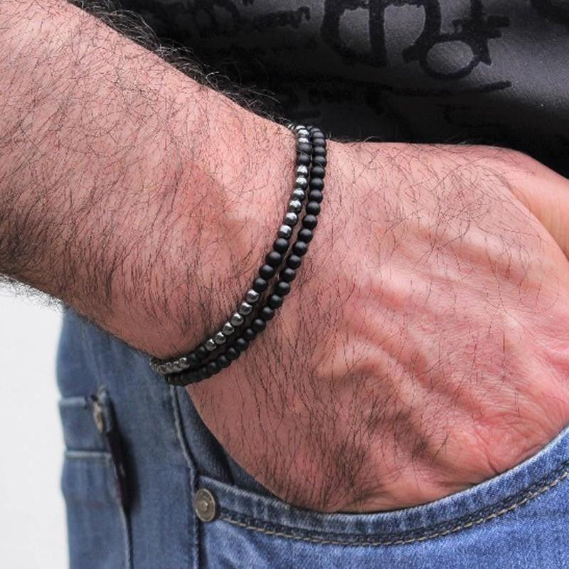 Men's Haematite Bracelet Set - 2 Pack Combo