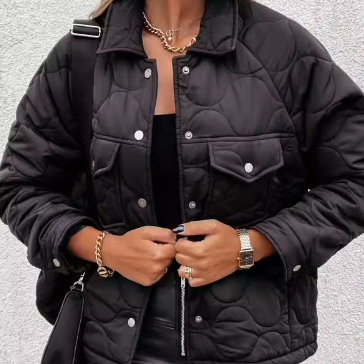 Women's Long Sleeve Cotton Coat for Casual Wear
