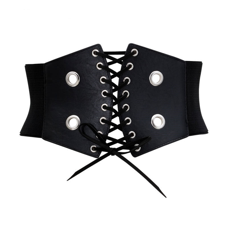 Wide Waist Cincher with Ties and Straps