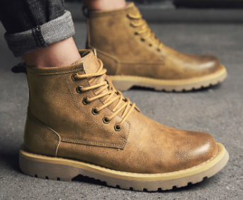 Men's Korean Style High-Top Fleece Winter Boots