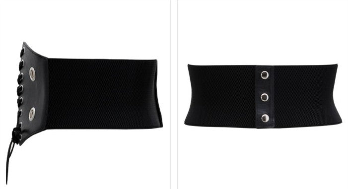 Wide Waist Cincher with Ties and Straps