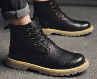 Men's Korean Style High-Top Fleece Winter Boots