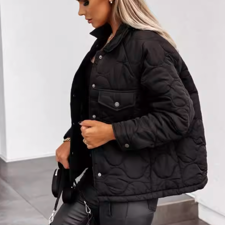 Women's Long Sleeve Cotton Coat for Casual Wear