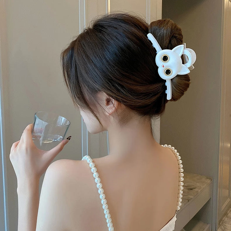 Cute Cartoon Cat Silicone Hair Claw Clip for Women