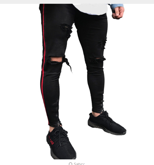 Ripped Denim Long Pants - Versatile Skinny Fit