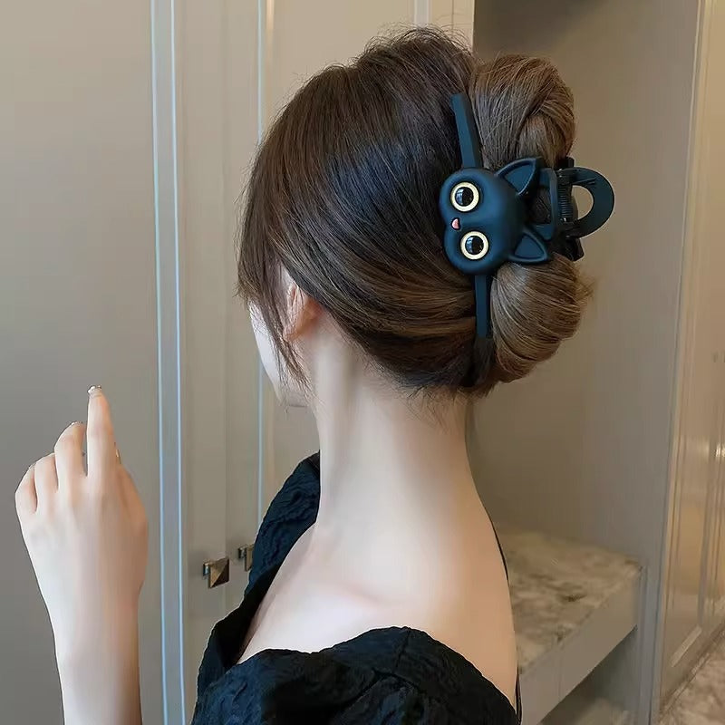 Cute Cartoon Cat Silicone Hair Claw Clip for Women