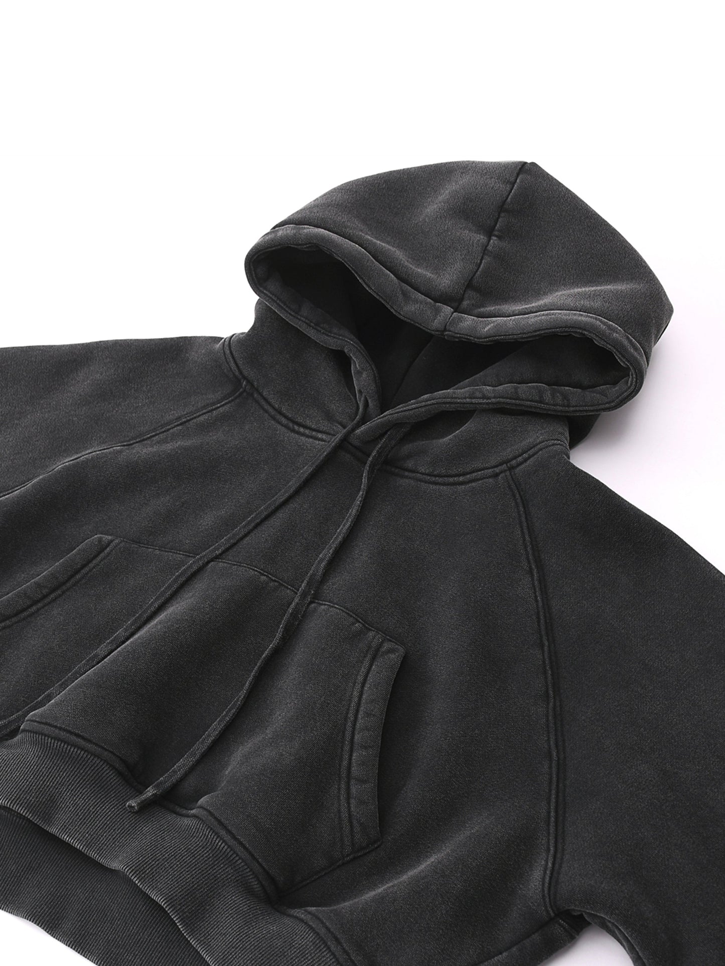 Basic B Grunge Wash Cropped Hoodie
