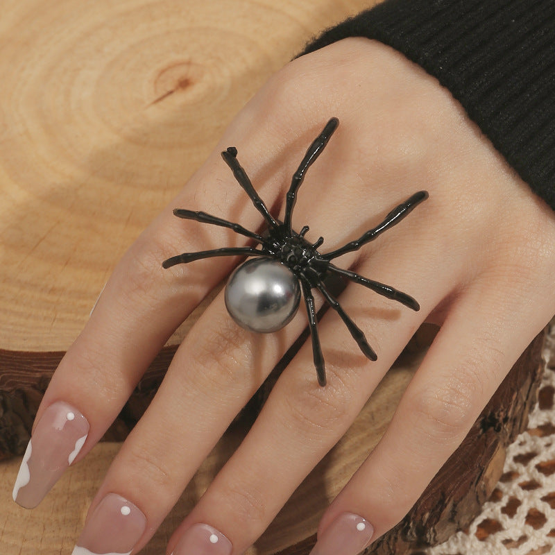 Punk Style Spider Ring with Spherical Stone for All