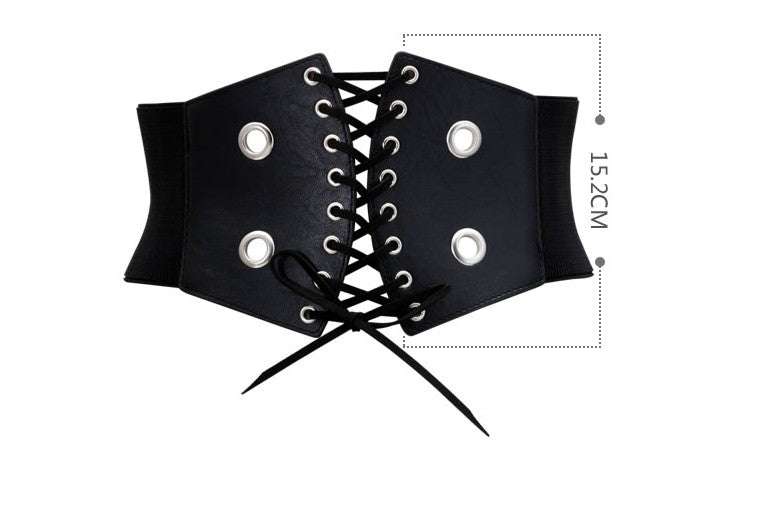 Wide Waist Cincher with Ties and Straps