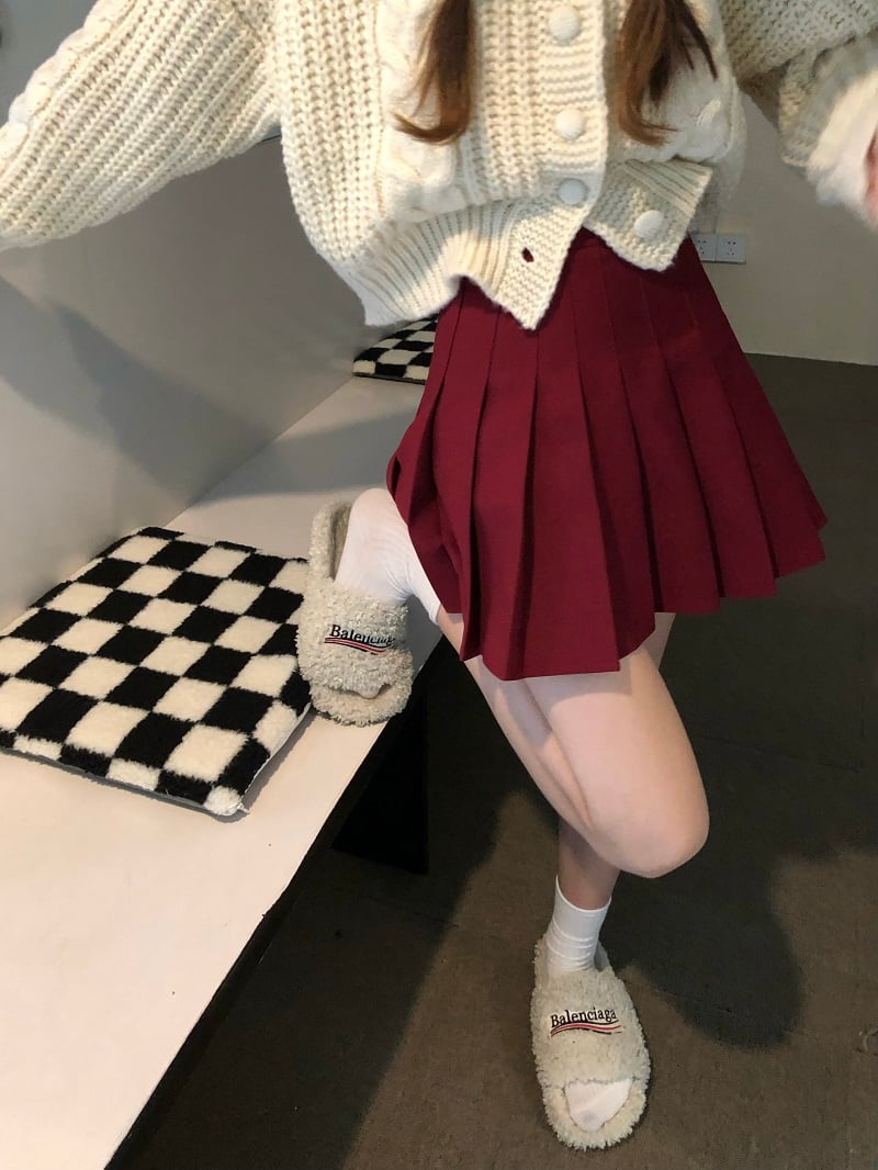 Cute All-Match Pleated Skirt for Autumn and Winter