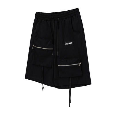 Casual Hip-Hop Cargo Shorts with Straps by MAMC