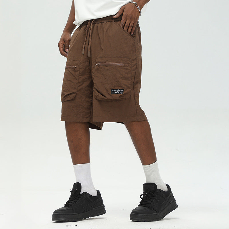 Casual Hip-Hop Cargo Shorts with Straps by MAMC