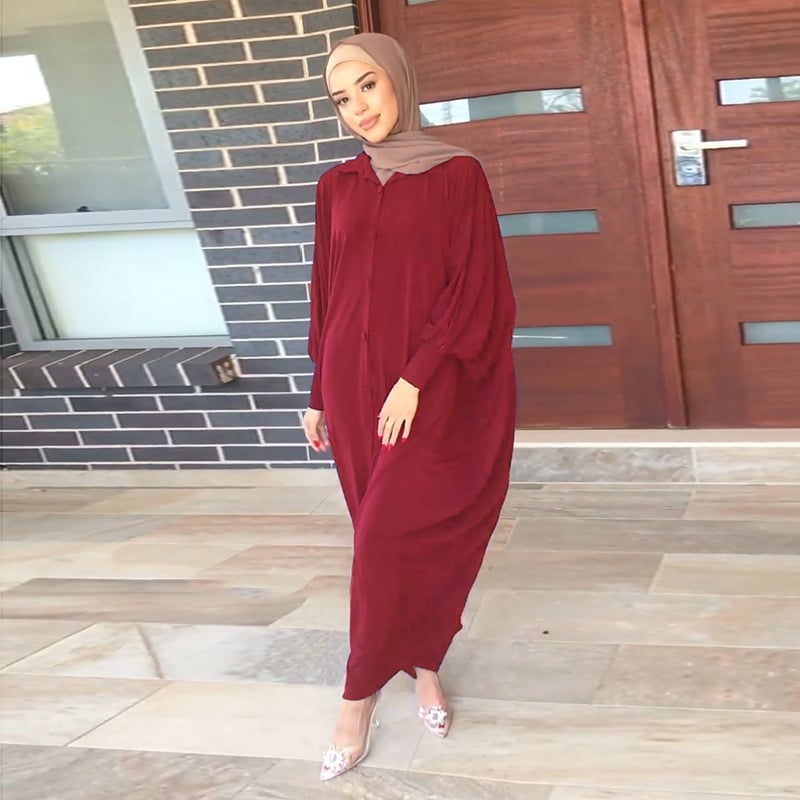 Women's Solid Color Bat Sleeve Robe Cardigan