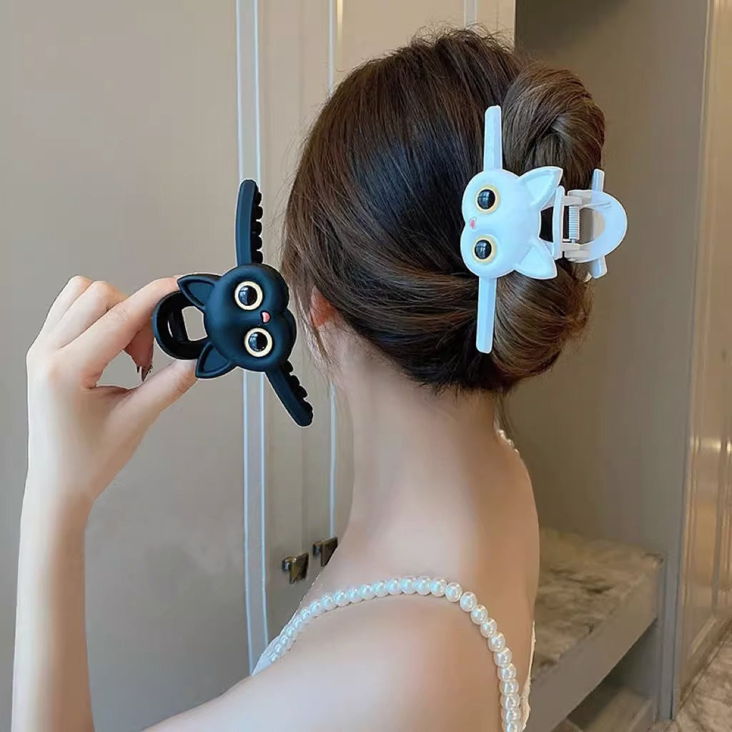 Cute Cartoon Cat Silicone Hair Claw Clip for Women