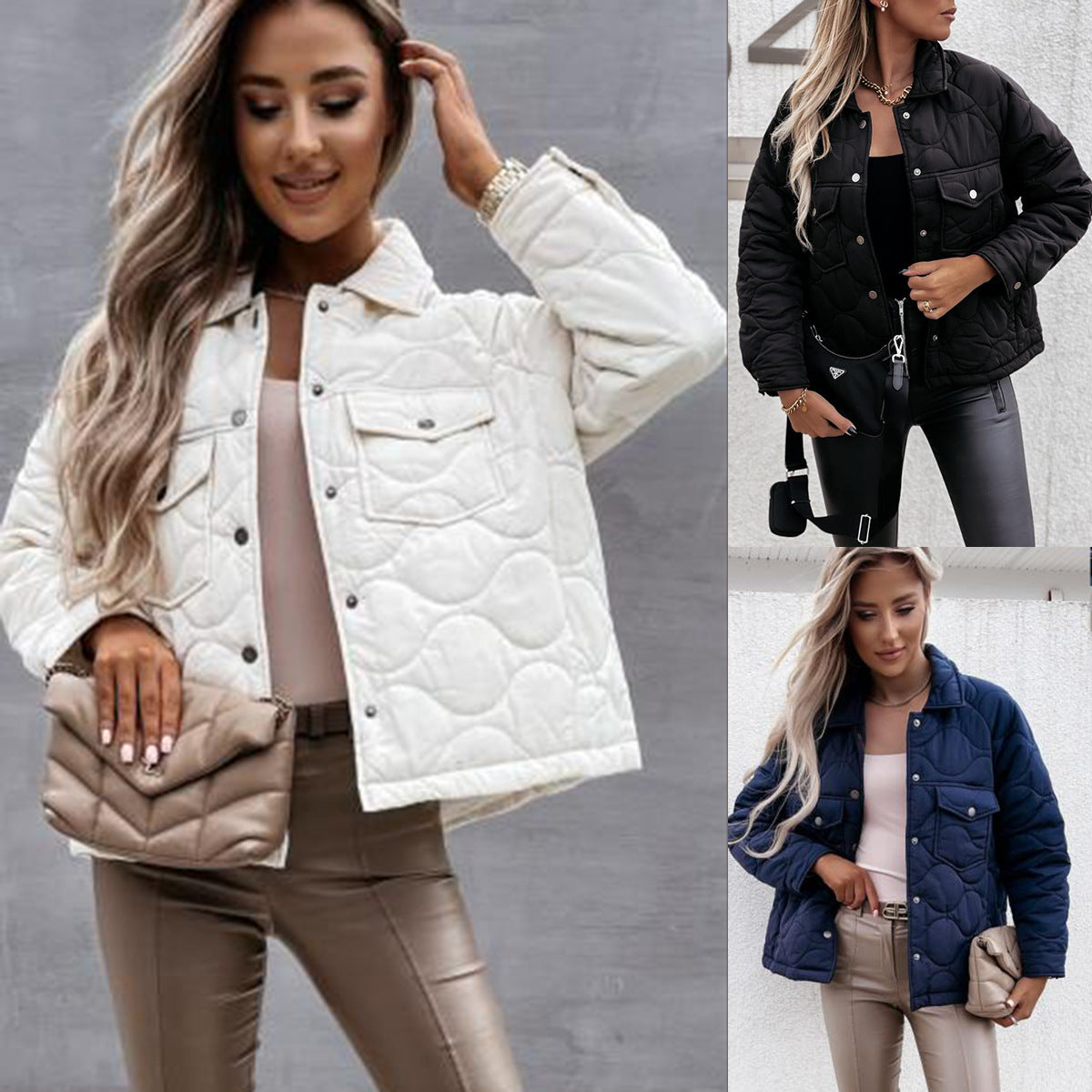 Women's Long Sleeve Cotton Coat for Casual Wear