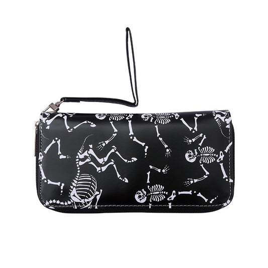 Colorful Skull Print Women's Long Clutch Wallet